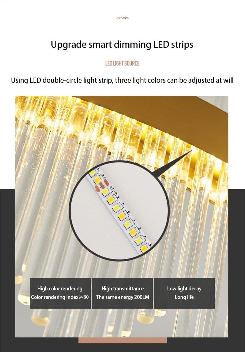 Astraeon Crystal Chandelier with Clear Glass Shade for Warm Enduring Glow