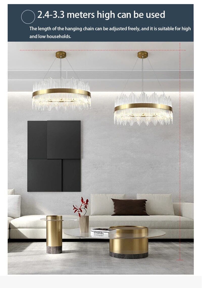 Astraeon Crystal Chandelier with Clear Glass Shade for Warm Enduring Glow