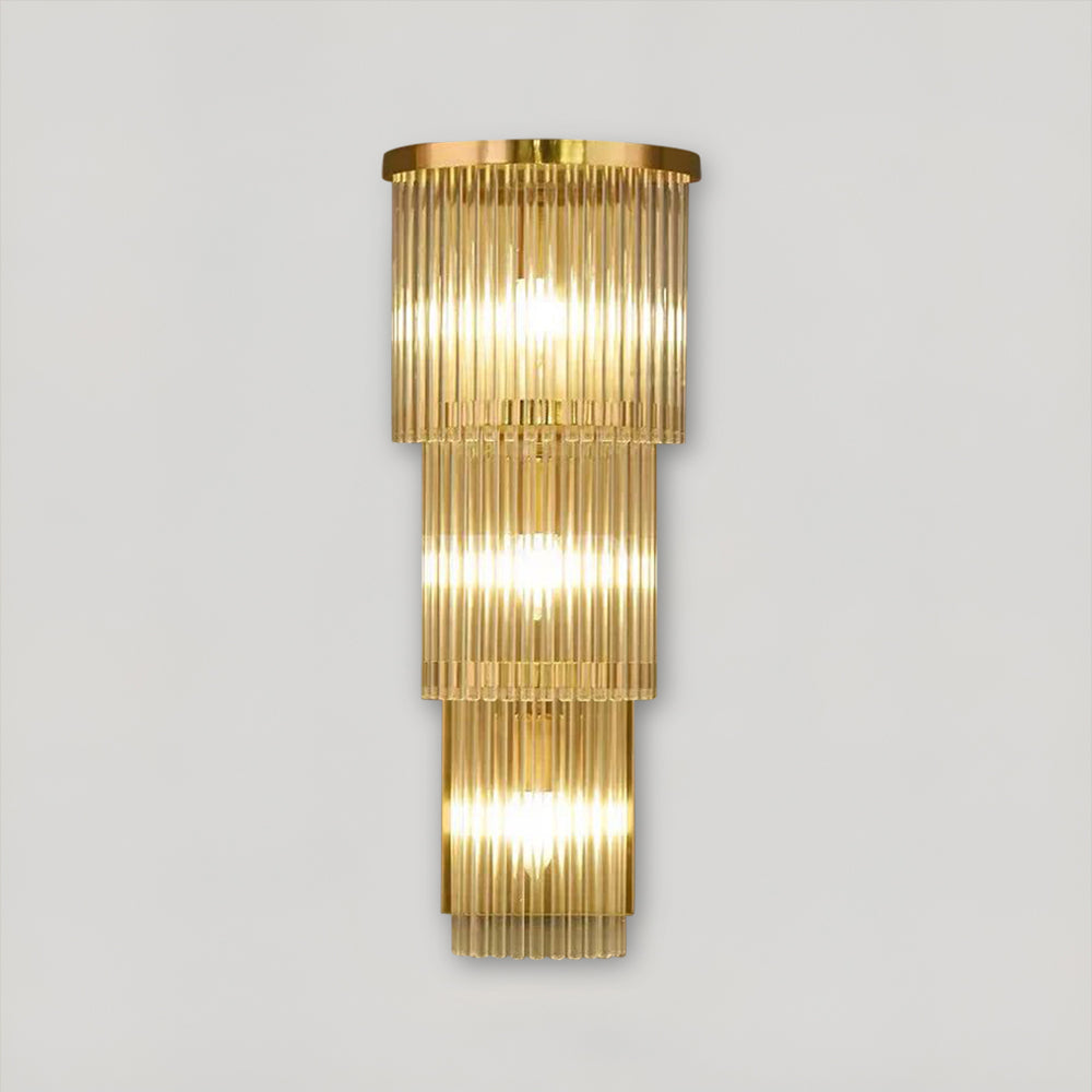 Elara Cascade Crystal Wall Lamps With Crystal Cut Details