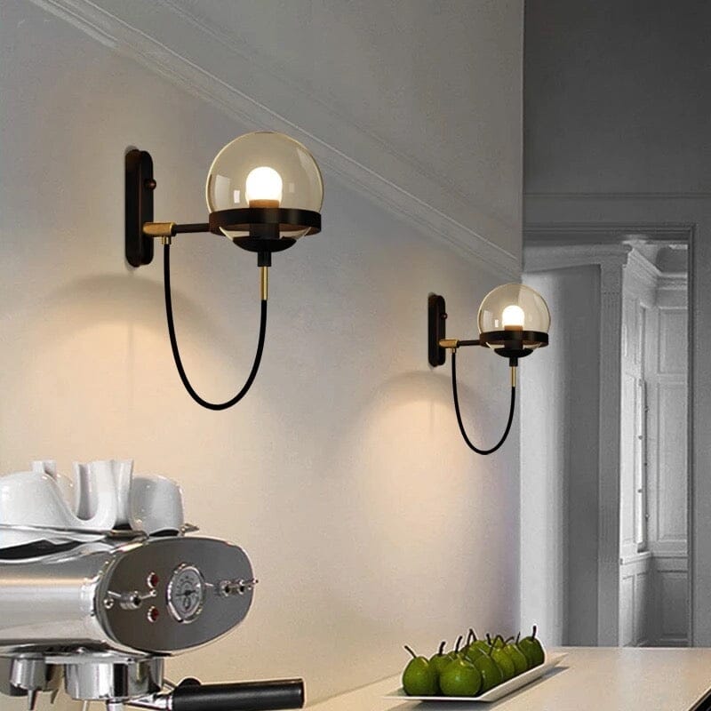 Orion Orb Wall Light Modern Iron Sphere In Two Finishes Easy Install