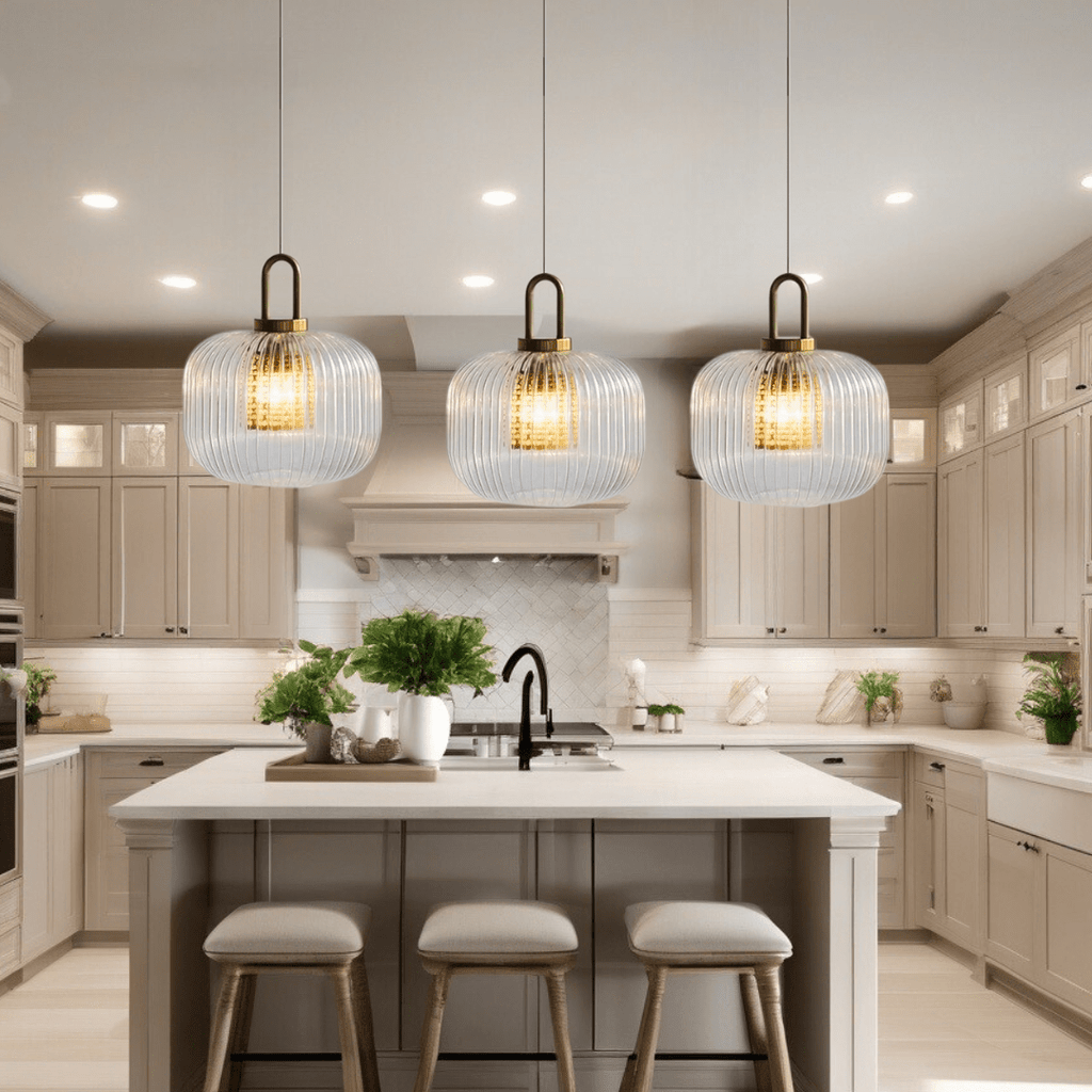 Luma Nordic Glass Pendant with Hand-Blown Finish and LED Warm Glow