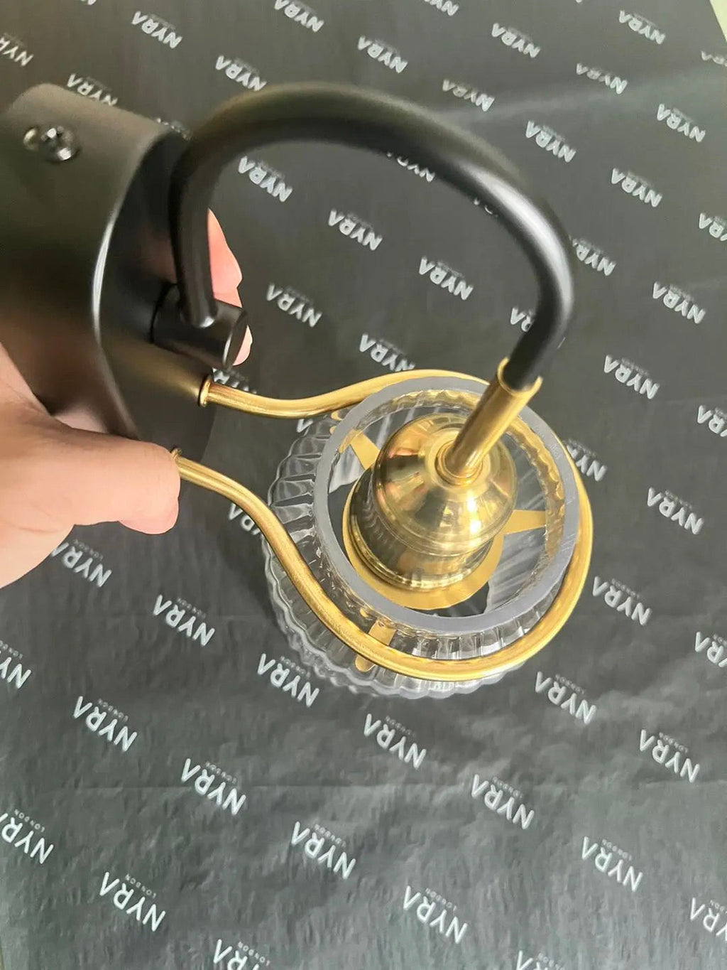 Arden Glass Wall Lamp In Nordic Style With Metal Frame And Aluminum Finish