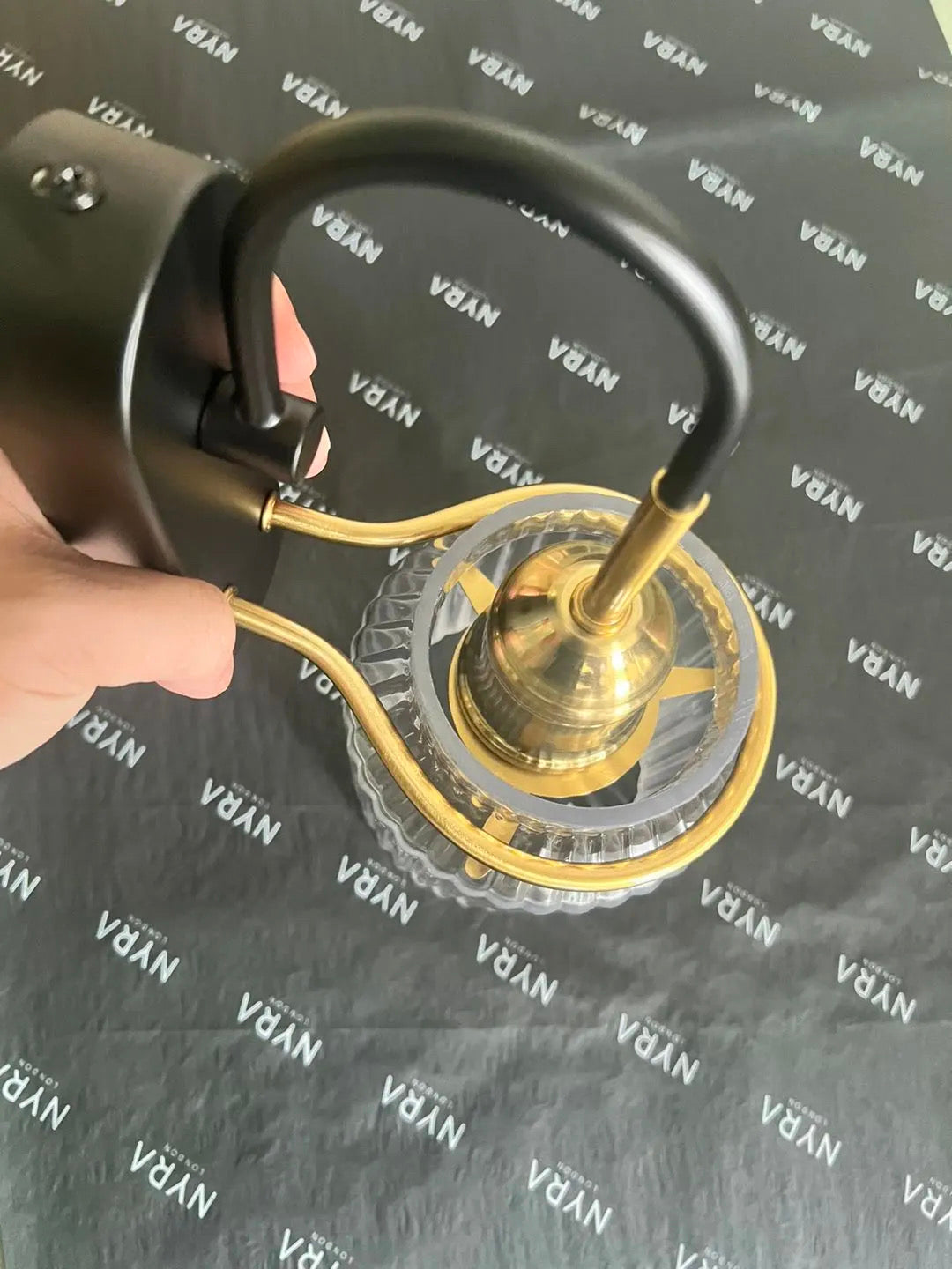 Arden Glass Wall Lamp In Nordic Style With Metal Frame And Aluminum Finish