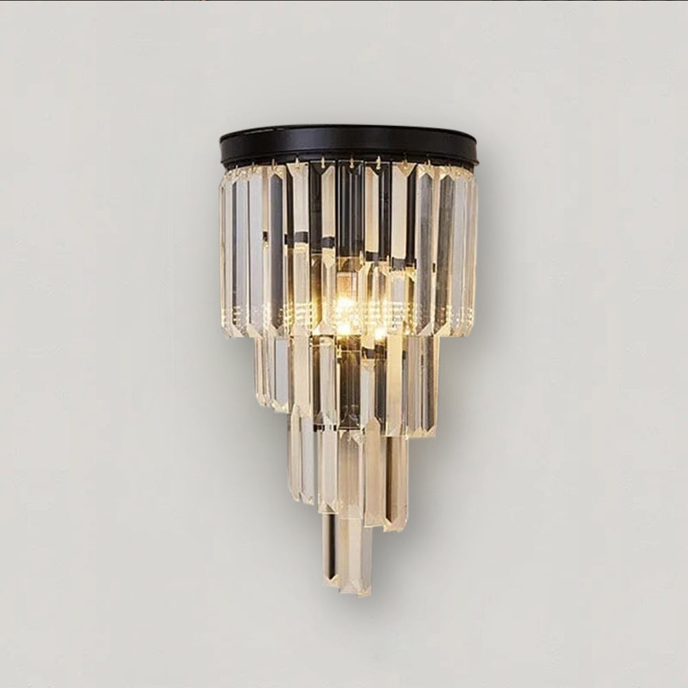 Solara Crystal Wall Lamp in Stainless Steel Frame with K9 Crystals