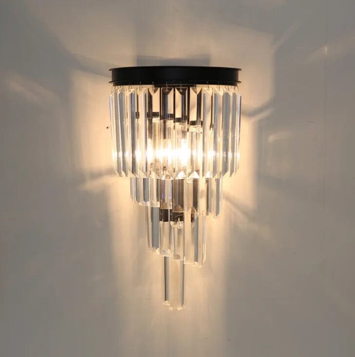 Solara Crystal Wall Lamp in Stainless Steel Frame with K9 Crystals