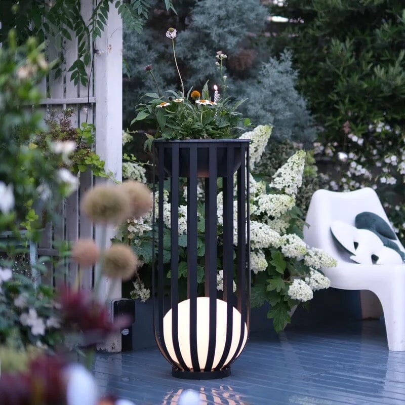 LyraBloom Flower Pot Table Lamp | Solar Outdoor Garden Light