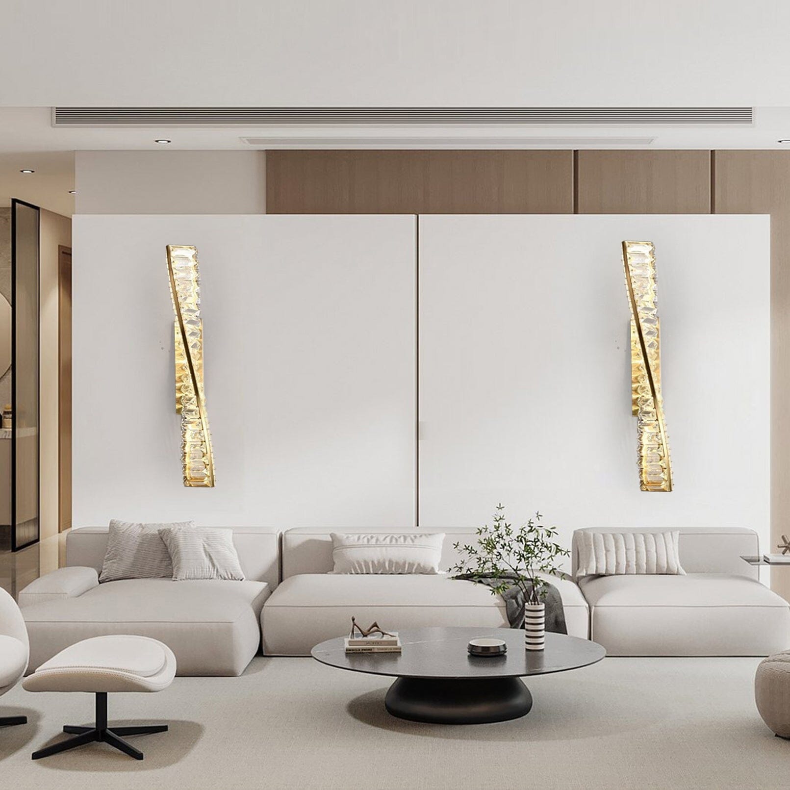 Aurora Crystal LED Wall Lamp in Stainless Steel Finish