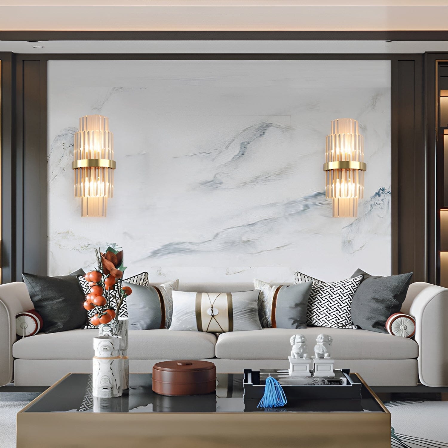 Lyra Crystal Lamp Handcrafted with K9 Crystals in Iron Frame