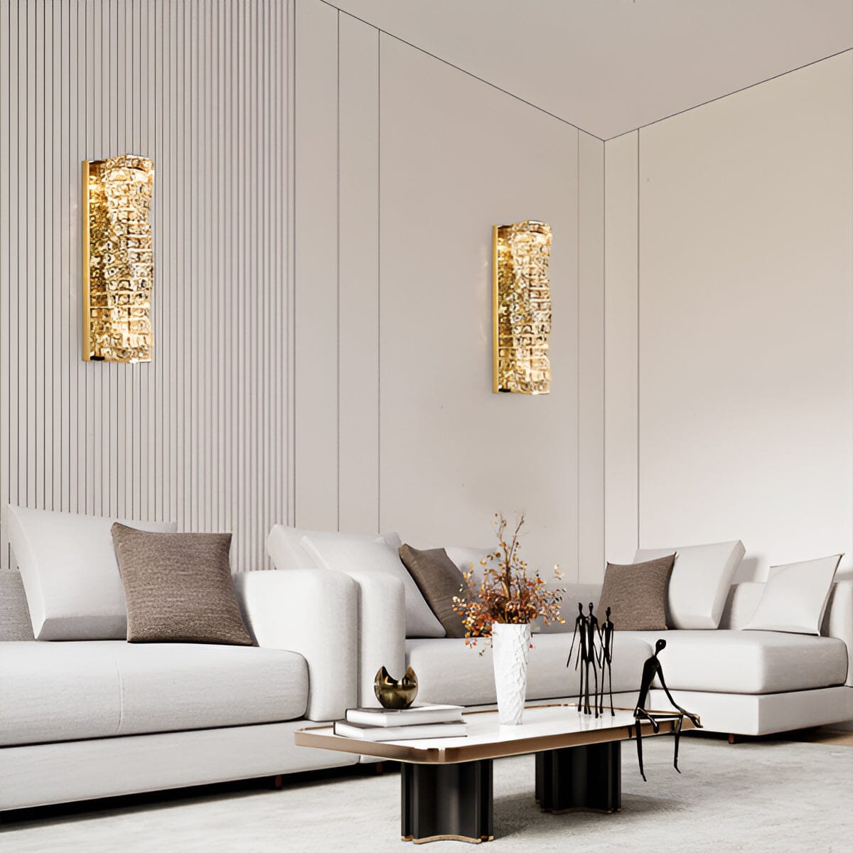 Lyra Wall Lamp in Stainless Steel with Crystal Accents, 3 Color Temperatures