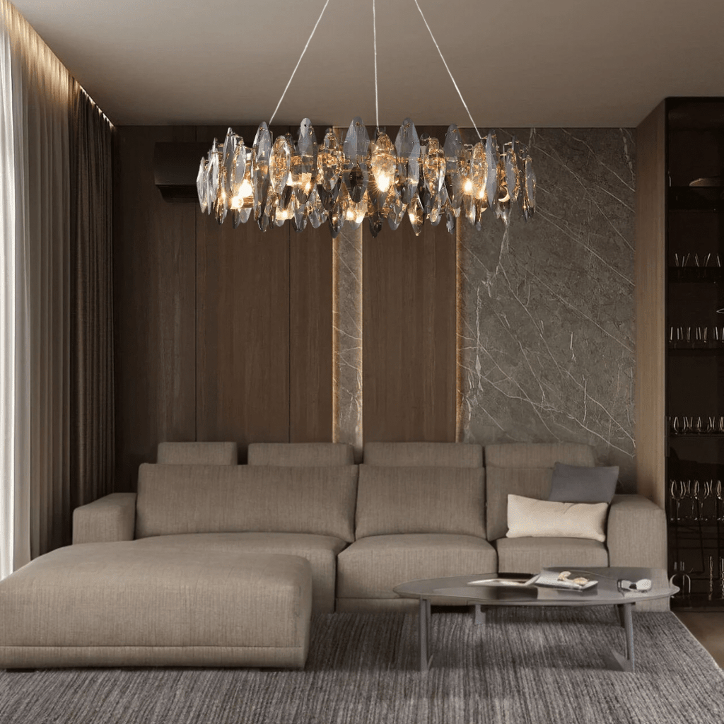 Lyra Nordic Crystal Leaf Chandelier Collection for Luxe Interiors