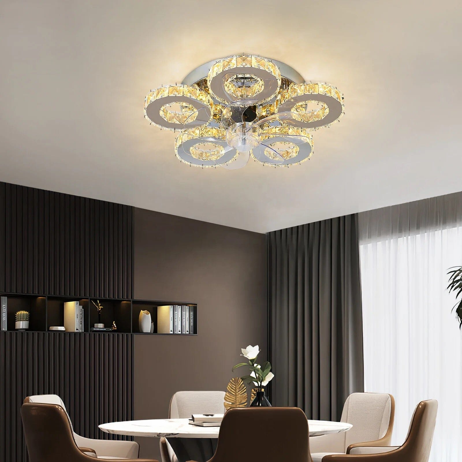 SoleraHalo Flush Mount Ceiling Light With Five Ring LED Array