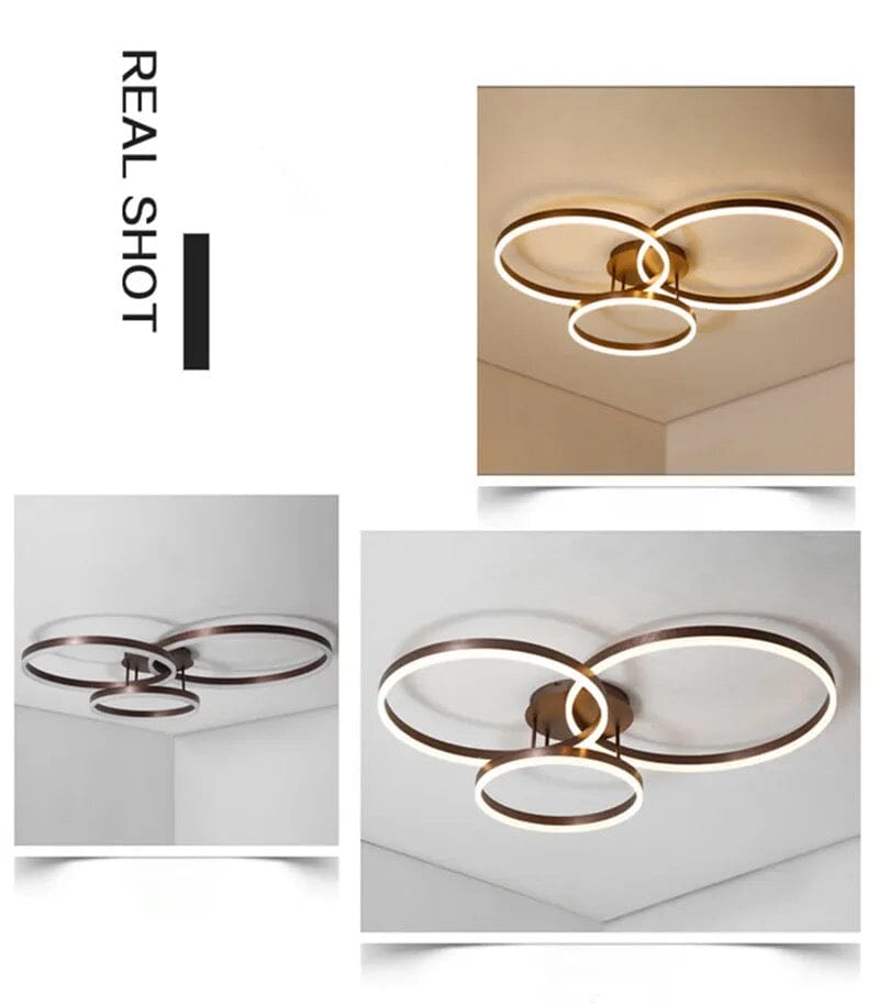 NexaLume LED Circular Ceiling Light in Coffee Gold Finish