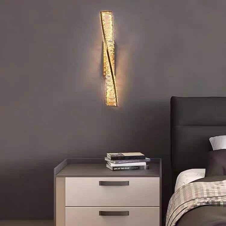 Aurora Crystal LED Wall Lamp in Stainless Steel Finish