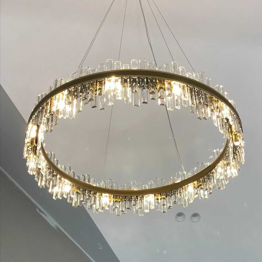 Luminelle Crystal and Titanium Gold Lighting Collection