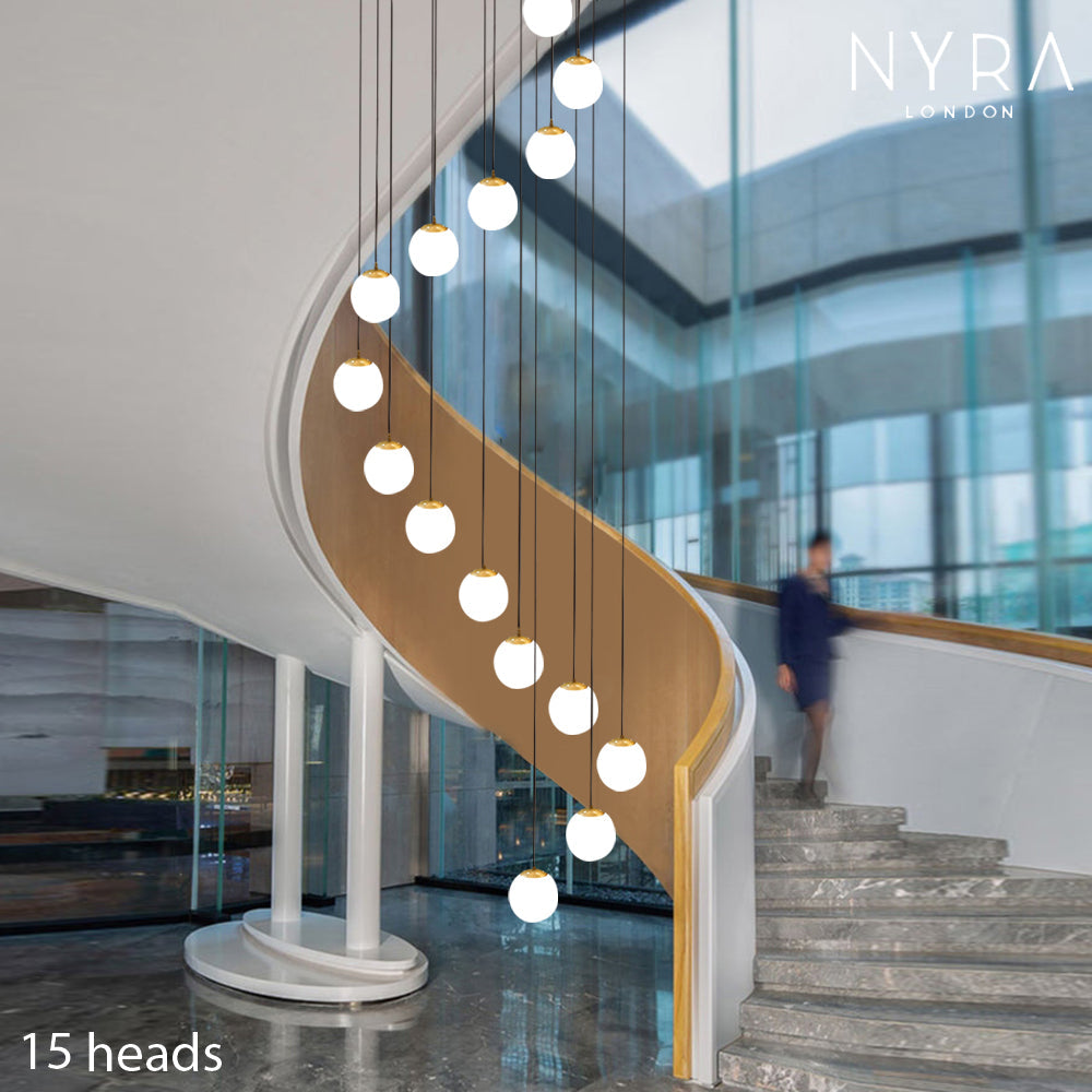 Aurelle Orbit 地球仪吊灯，银色顶盖饰面