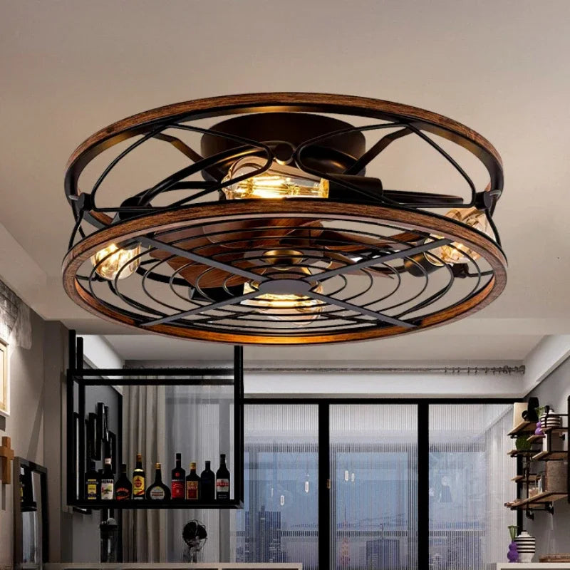 Industrial fan ceiling lamp