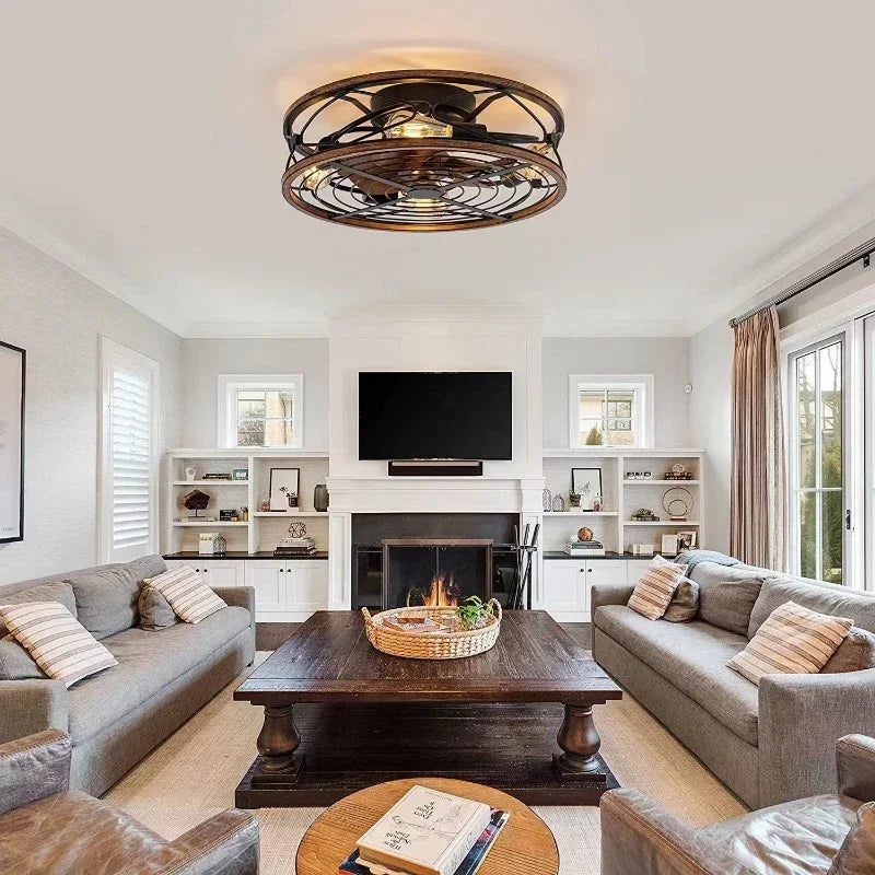 Industrial fan ceiling lamp