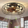 Industrial fan ceiling light with remote control