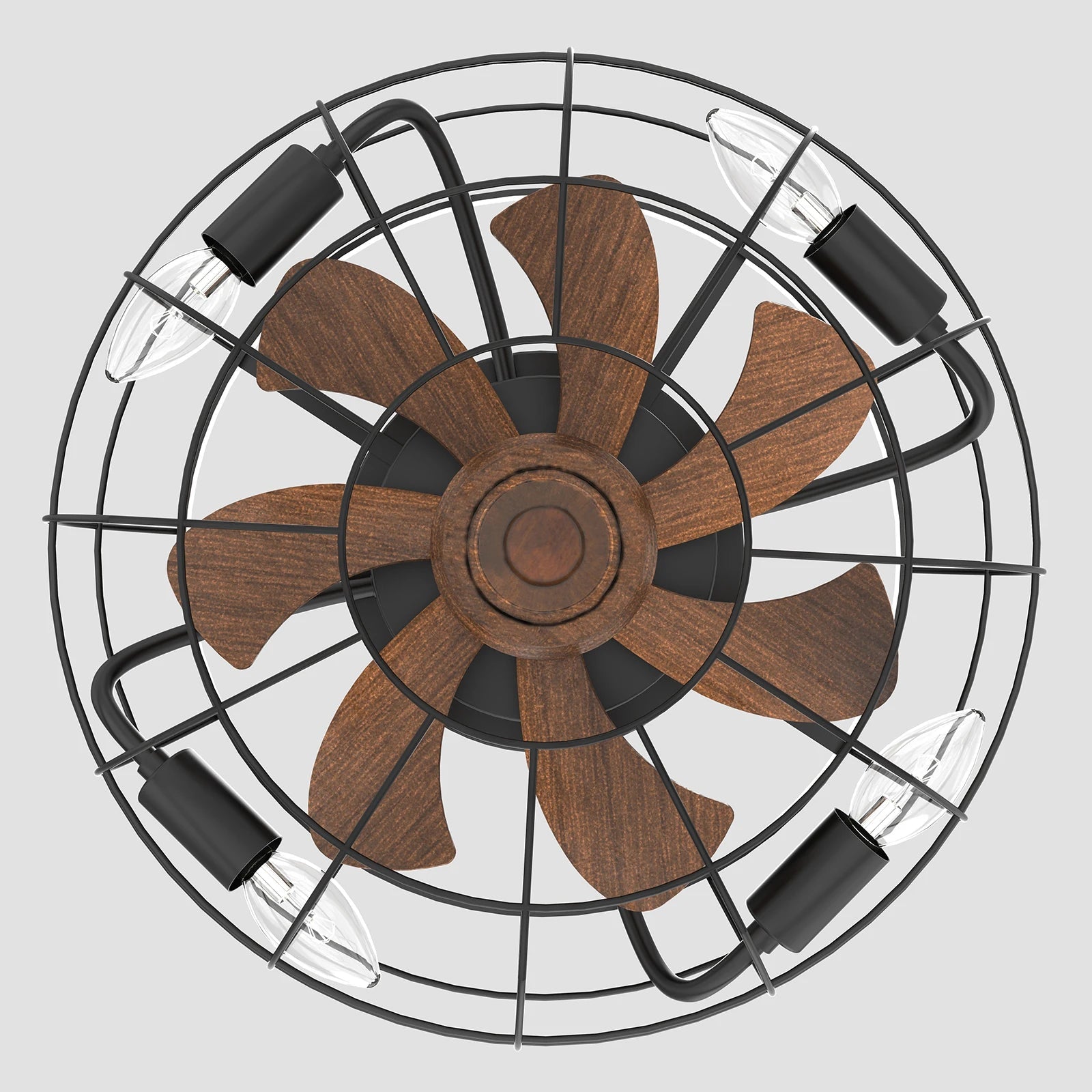 Industrial fan ceiling light with remote control