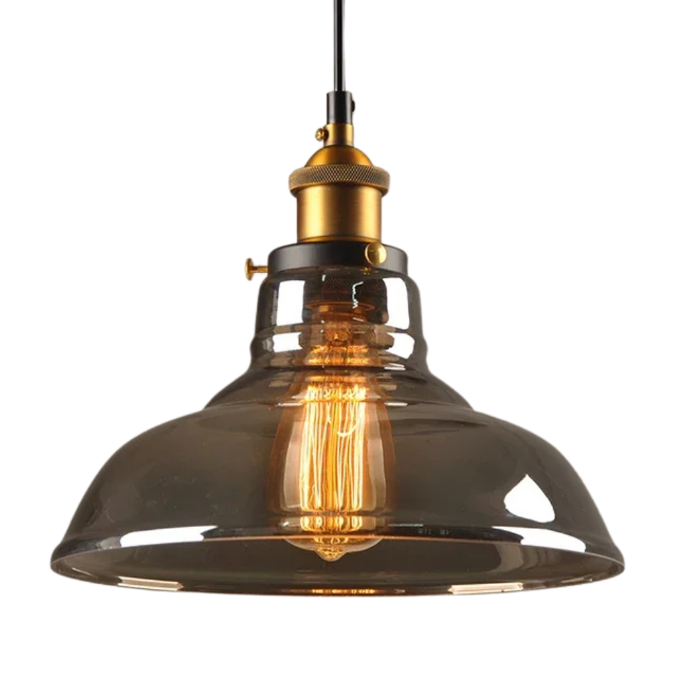 Lâmpada pendente de vidro industrial