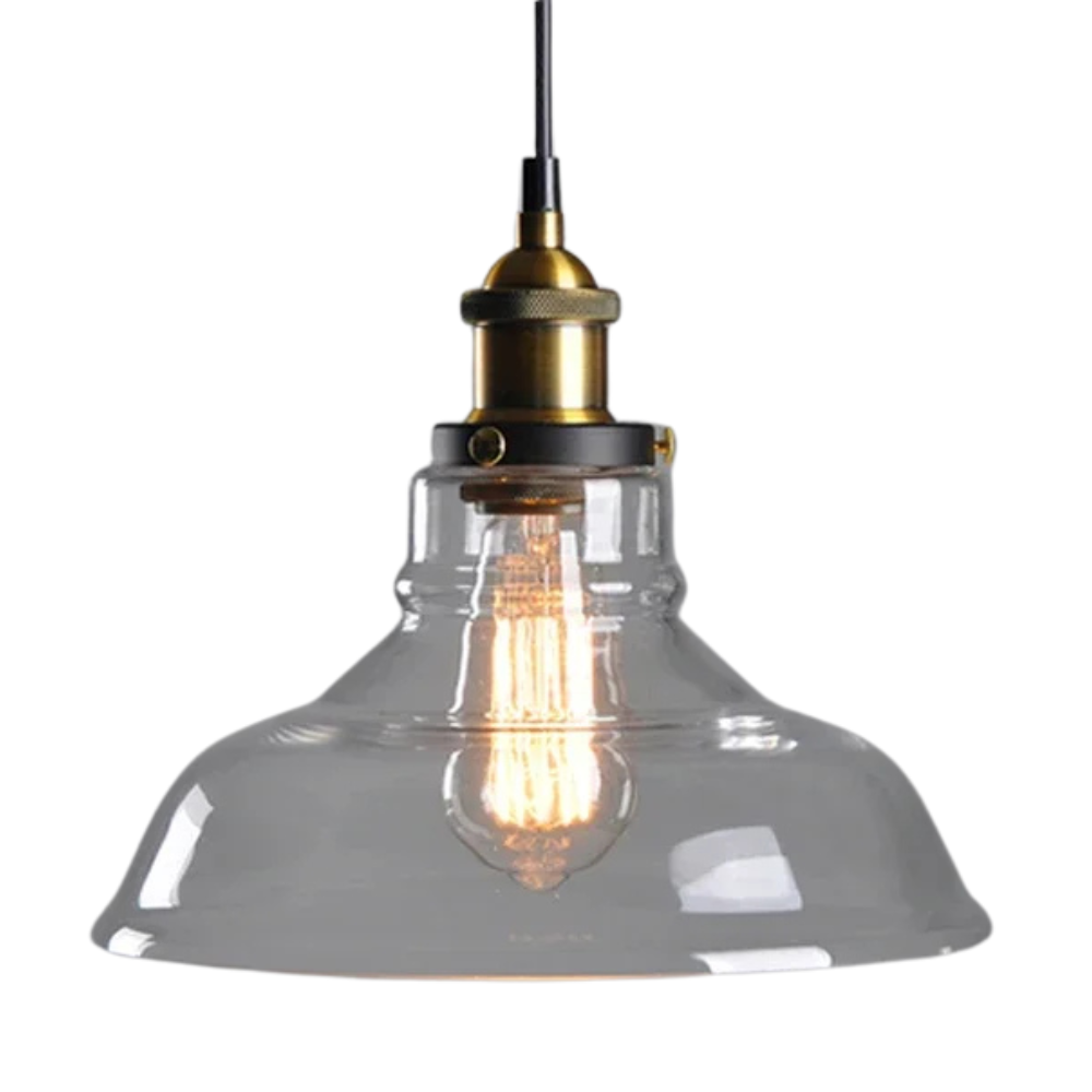 Lâmpada pendente de vidro industrial
