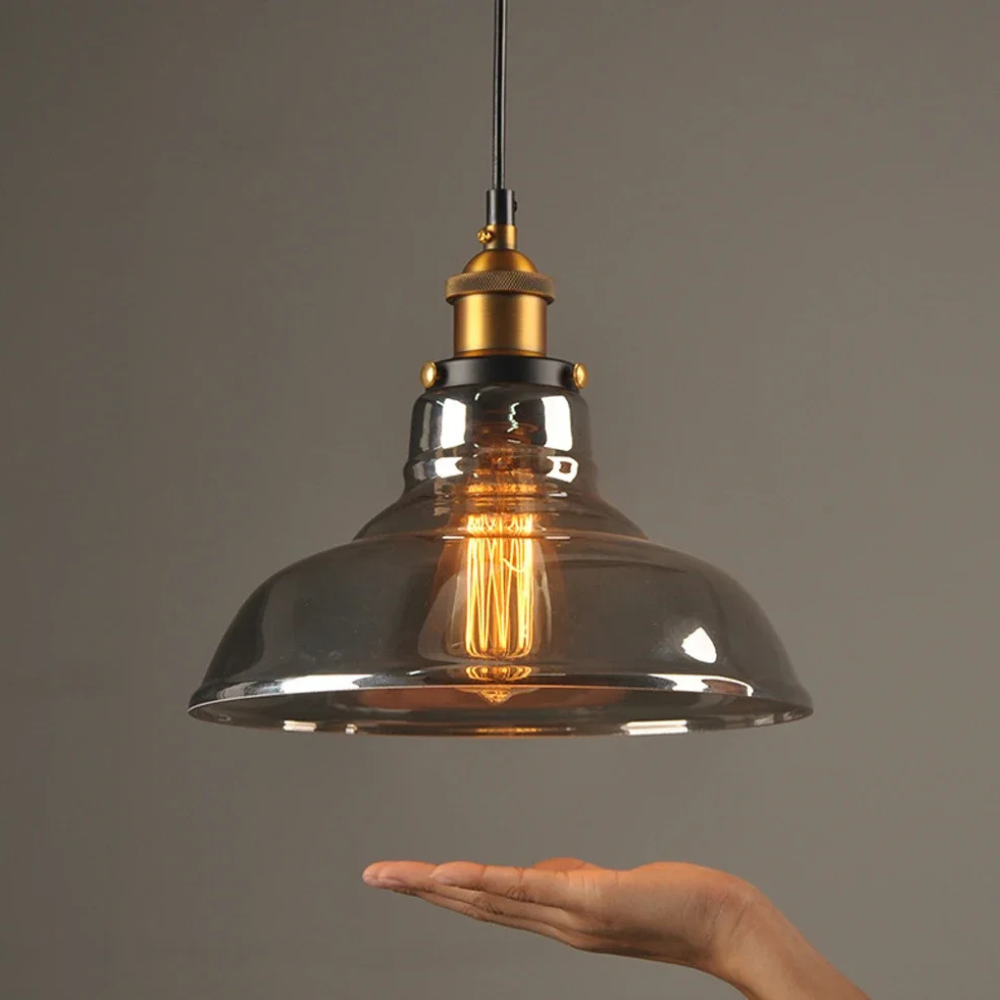 Lámpara colgante de vidrio industrial