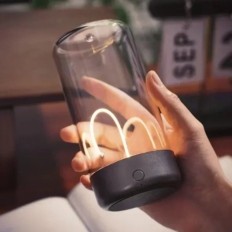 Lámpara de mesa interactiva recargable de filamento