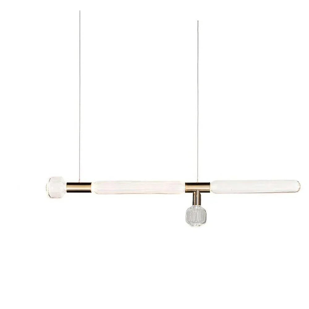 Astraelle Tubular Pendant Light With Hand Blown Crystal Cylinders
