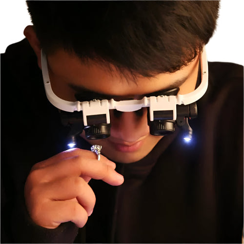 LED Magnifying Glasses with 8x, 15x, and 23x Magnification for Detailed Viewing and Precision Work