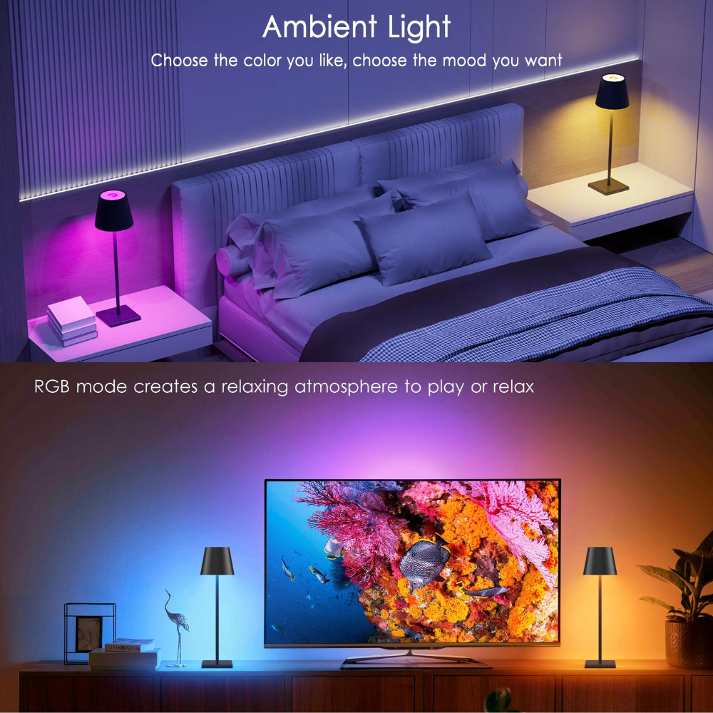 Lámpara de mesa LED recargable para exteriores