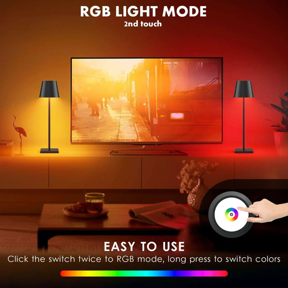 Lámpara de mesa LED recargable para exteriores