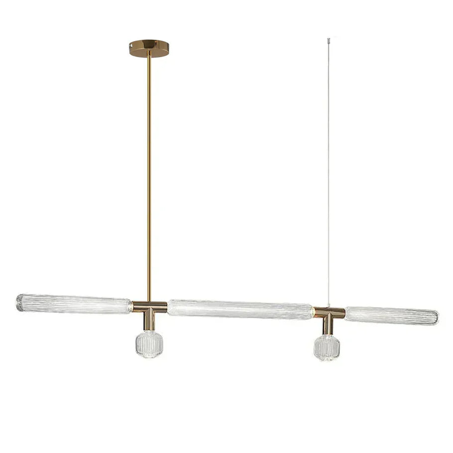 Astraelle Tubular Pendant Light With Hand Blown Crystal Cylinders