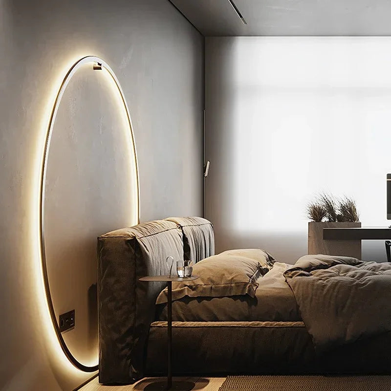 Large round design wall lamp with indirect LED light