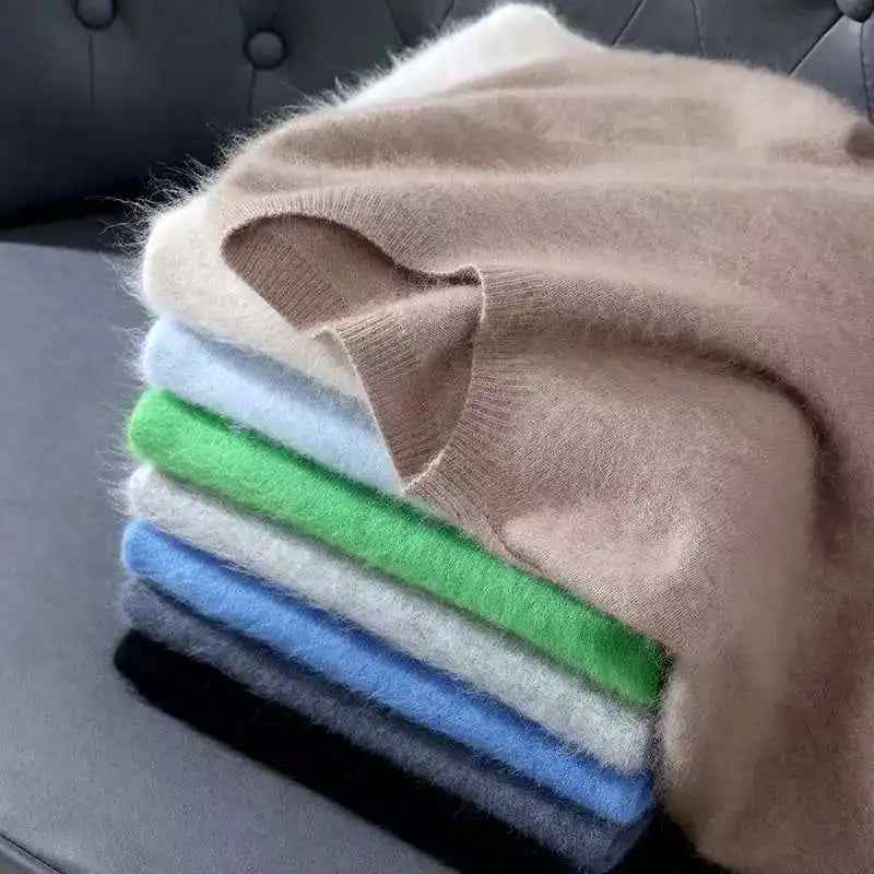 Lennon Men’s Knit T-Shirt – Soft Lightweight Short-Sleeve Pullover, 100% Mink Cashmere 2