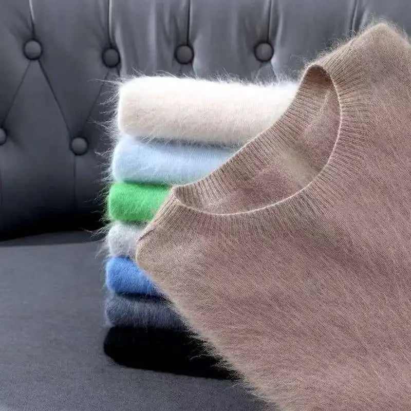 Lennon Men’s Knit T-Shirt – Soft Lightweight Short-Sleeve Pullover, 100% Mink Cashmere 3