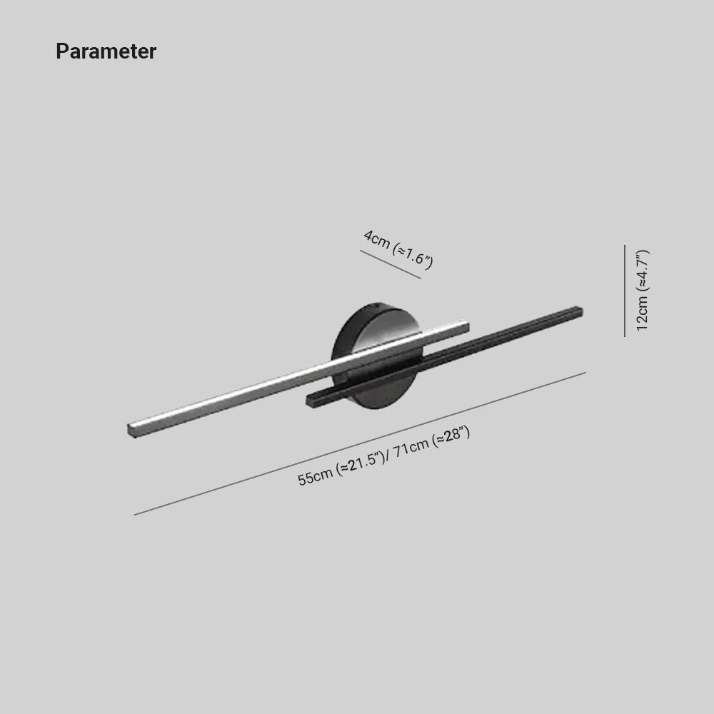 LichtFlair | Modern LED wall light Twin Linear black/white metal bedroom