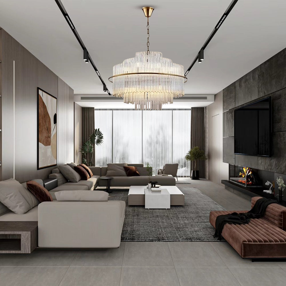 Luminara Crystal Droplet Chandelier In Gold Bronze