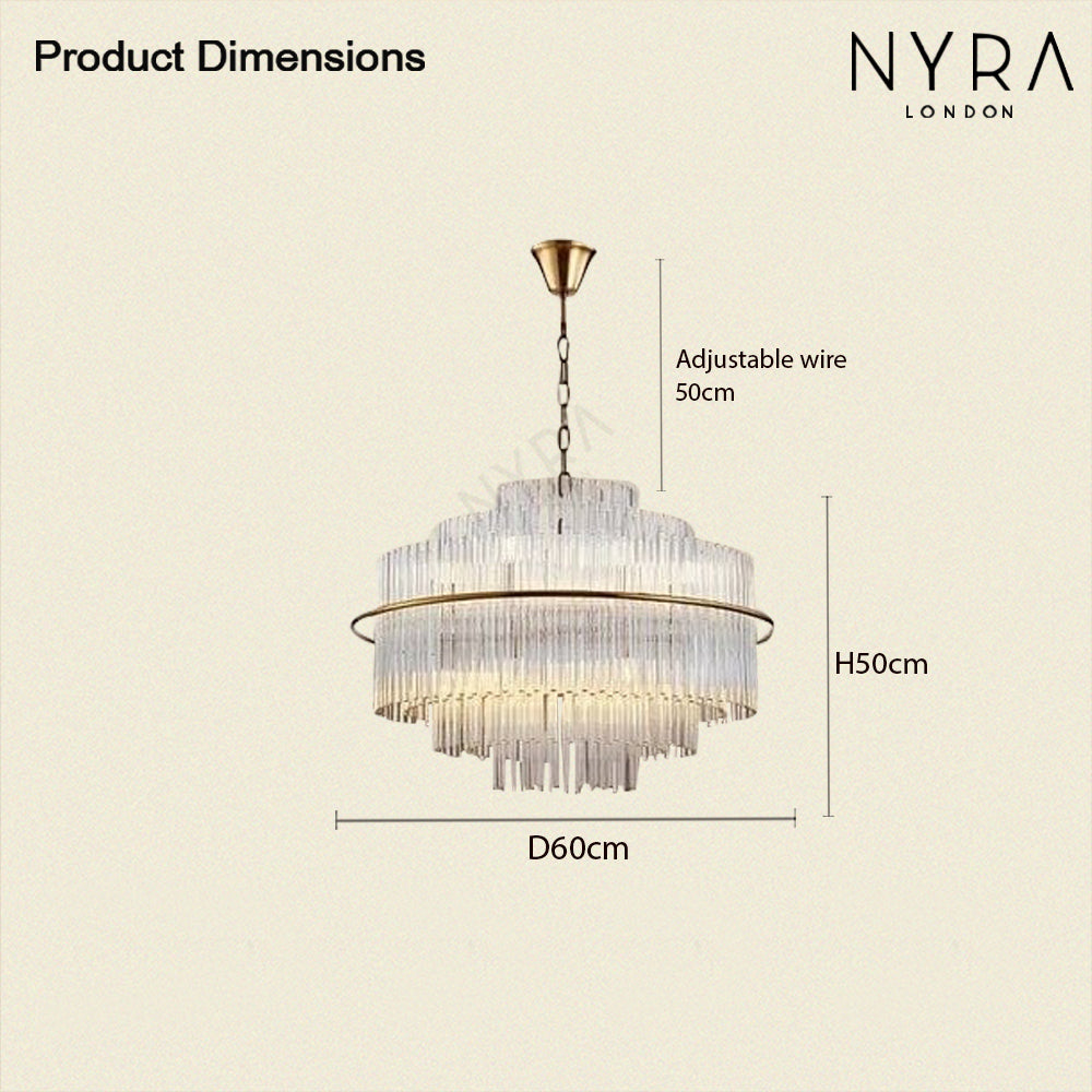 Luminara Crystal Droplet Chandelier In Gold Bronze