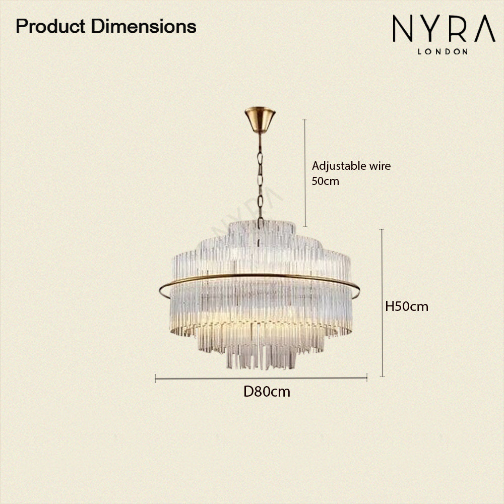 Luminara Crystal Droplet Chandelier In Gold Bronze