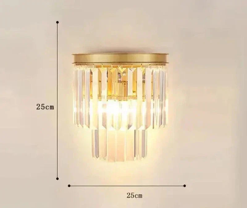 Lumerra Crystal Wall Light Fixture With Warm Glow Elegance