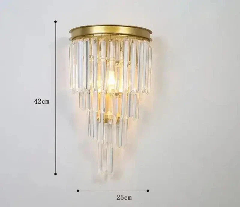 Lumerra Crystal Wall Light Fixture With Warm Glow Elegance