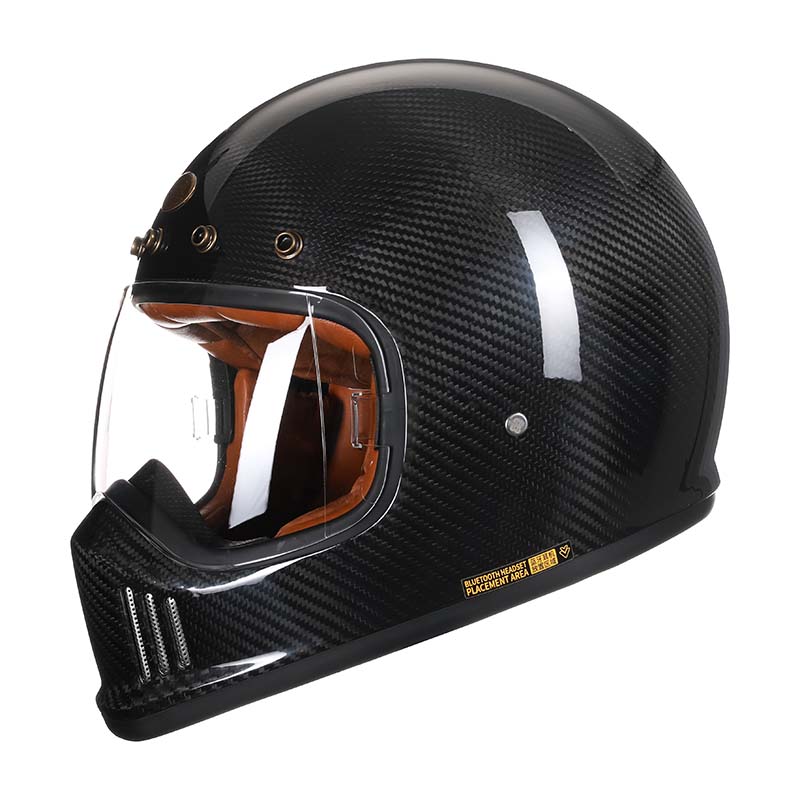 Motocyklová přilba s celotvářovým karbonovým vláknem | F380VB