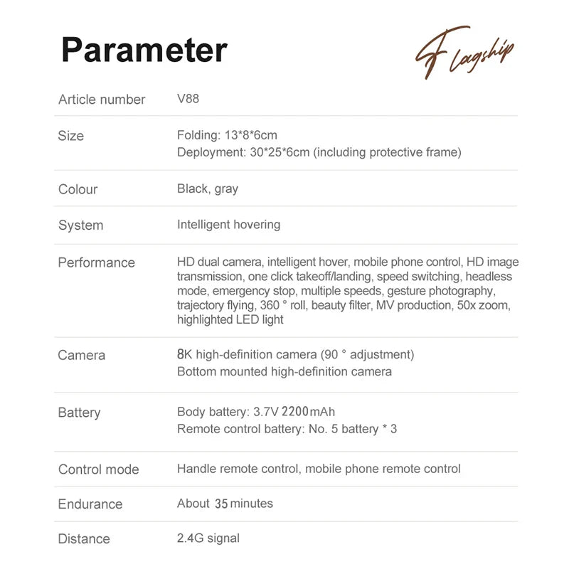 Mini V88 Drone 8K with GPS and HD camera - professional air photography drone