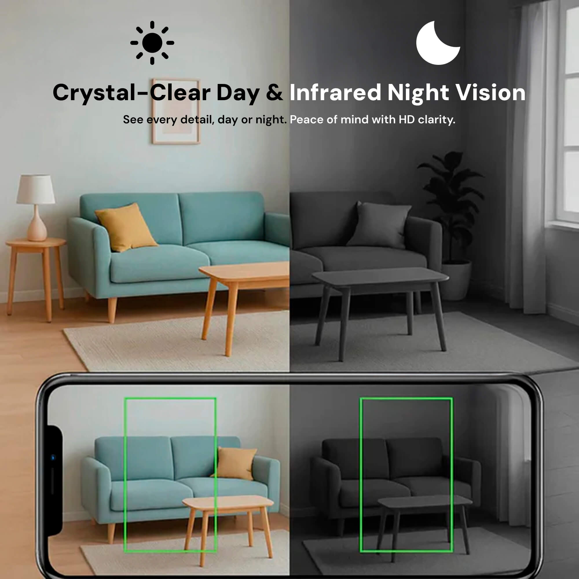 ミニワイヤレス隠しカメラと音声 - 小型監視ミニスパイカメラ ワイヤレスナニー監視