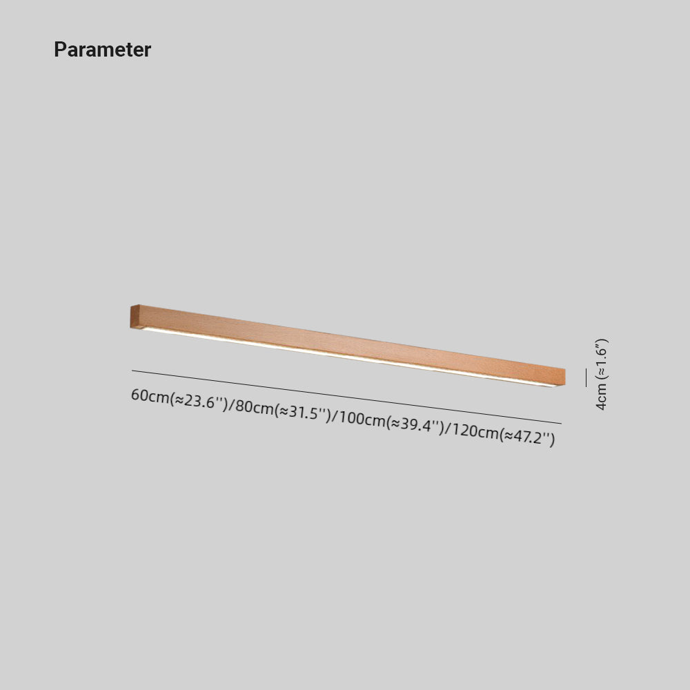 Modern Linear LED Wall Light Ozumi – 1/2-light wood & acrylic for mirror and living area