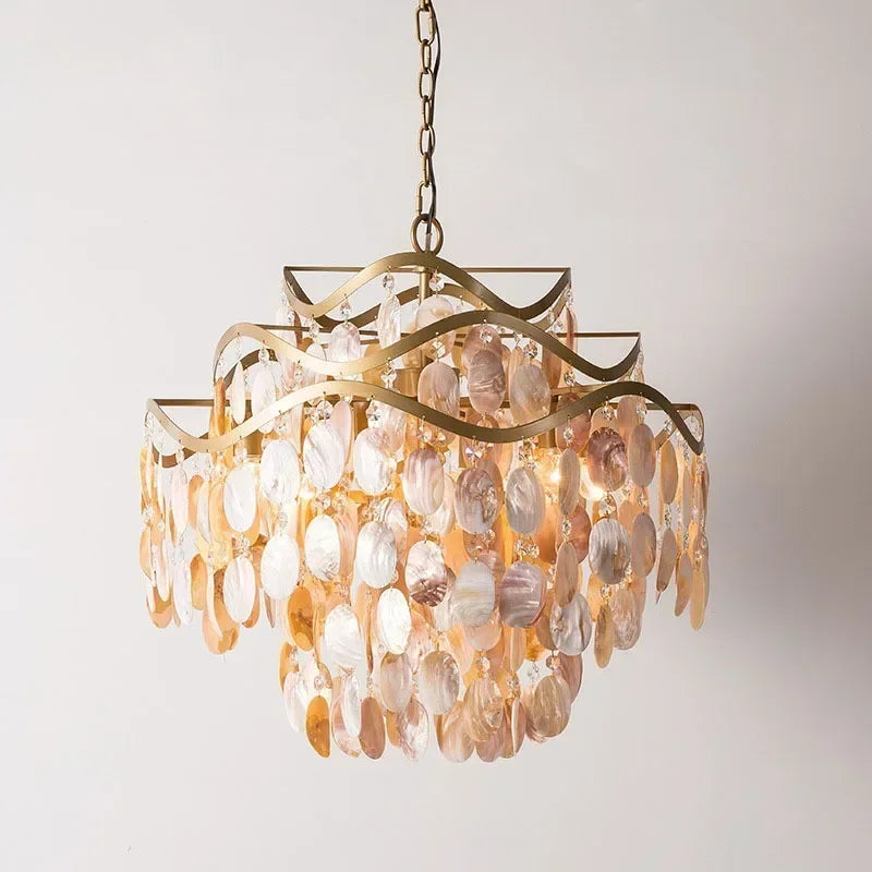 Mother of pearl shell pendant lamp