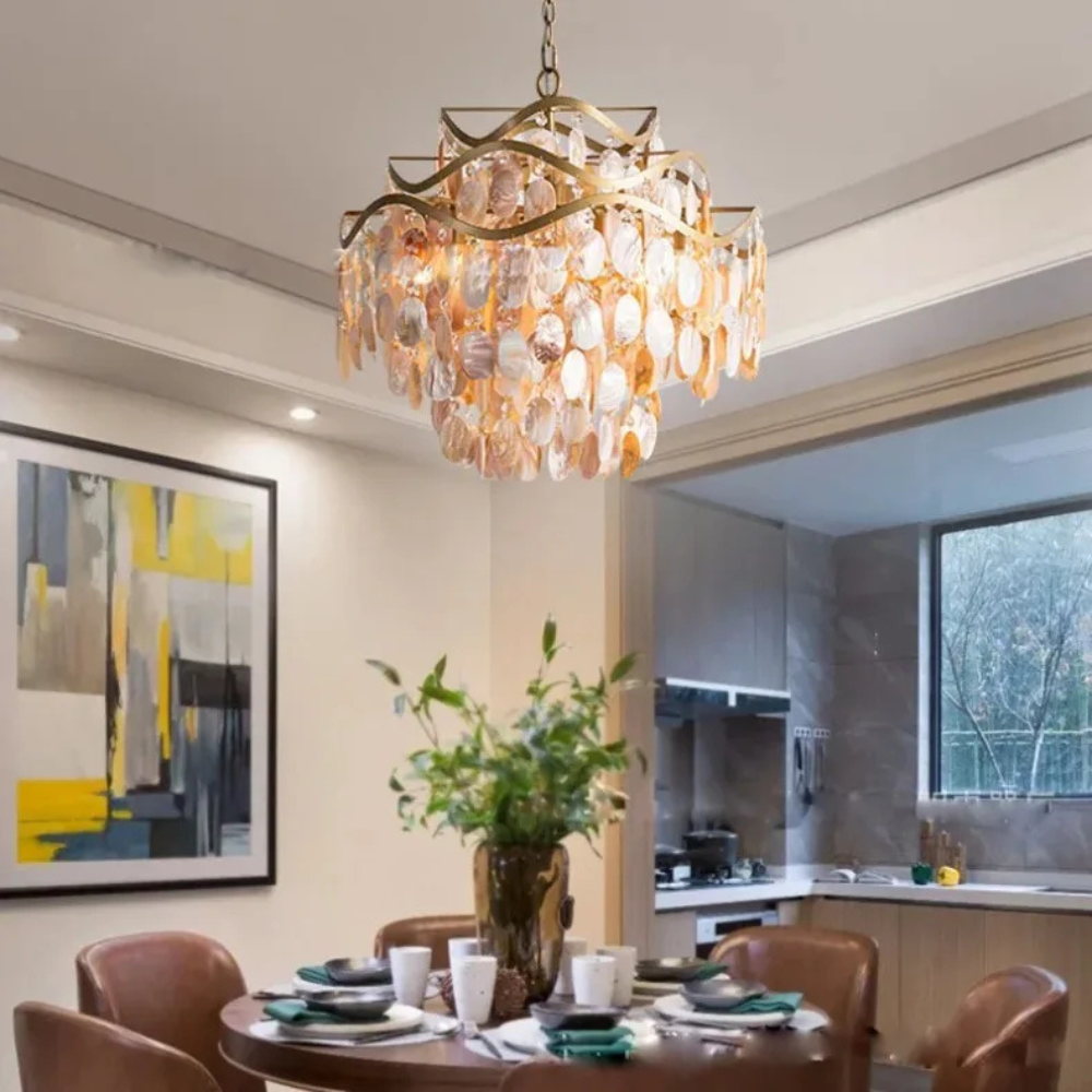 Mother of pearl shell pendant lamp