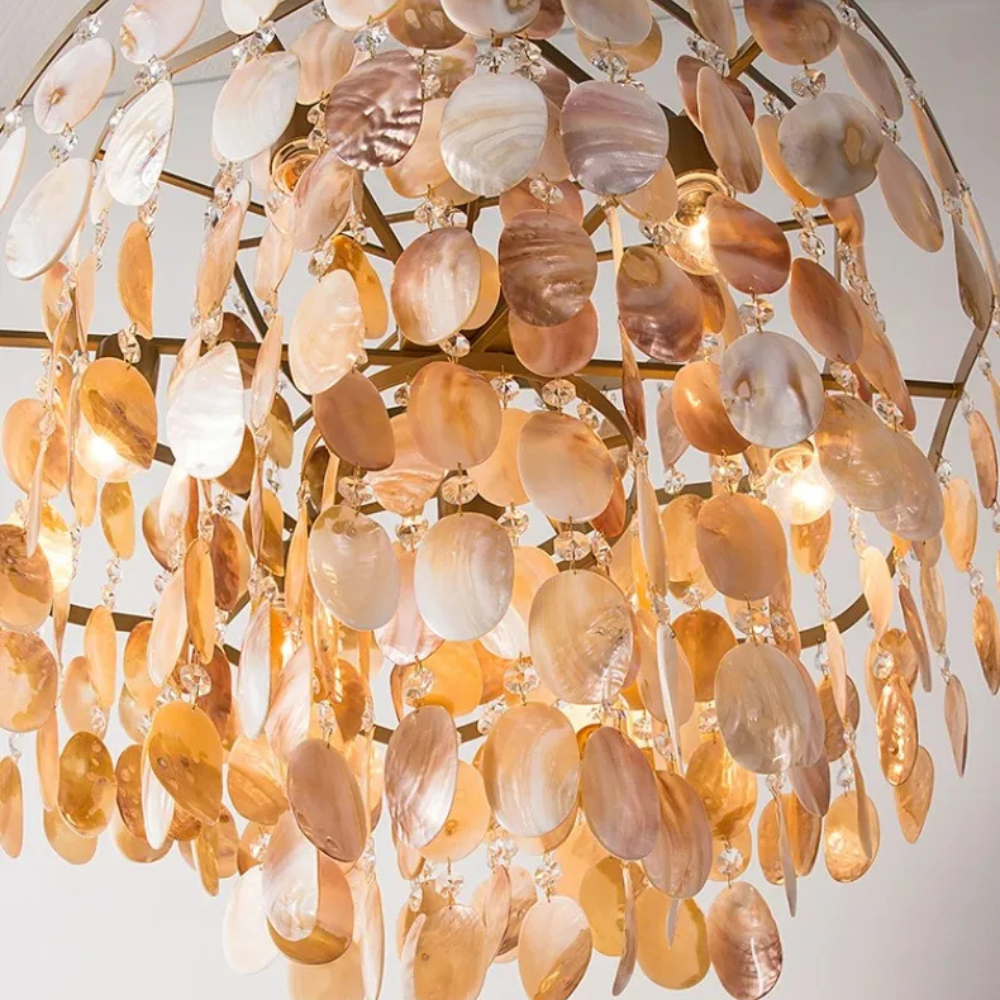 Mother of pearl shell pendant lamp
