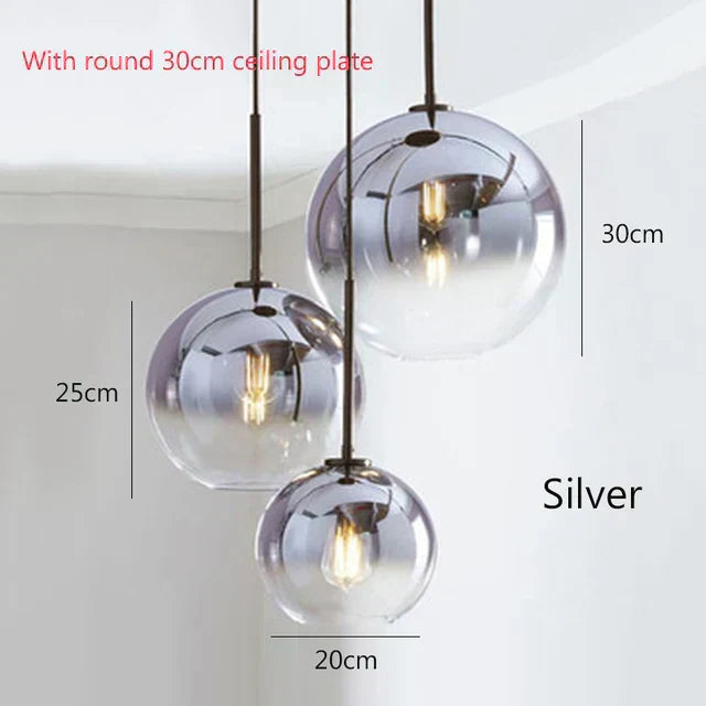 LyraNova Gradient Glass Globe Pendant Light in Brushed Gold