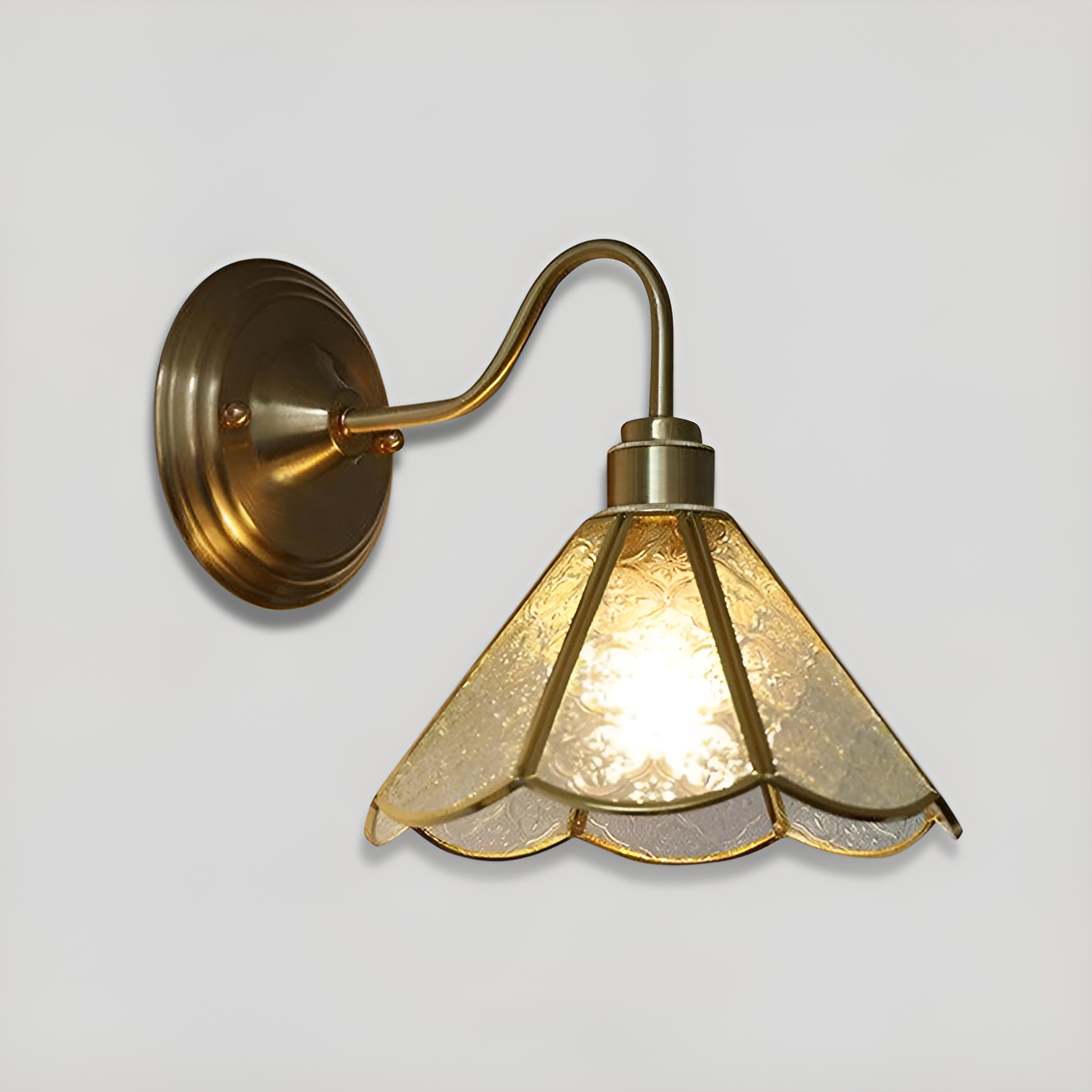 Nordic Brass LED Wall Sconce With Frosted Glass Shade